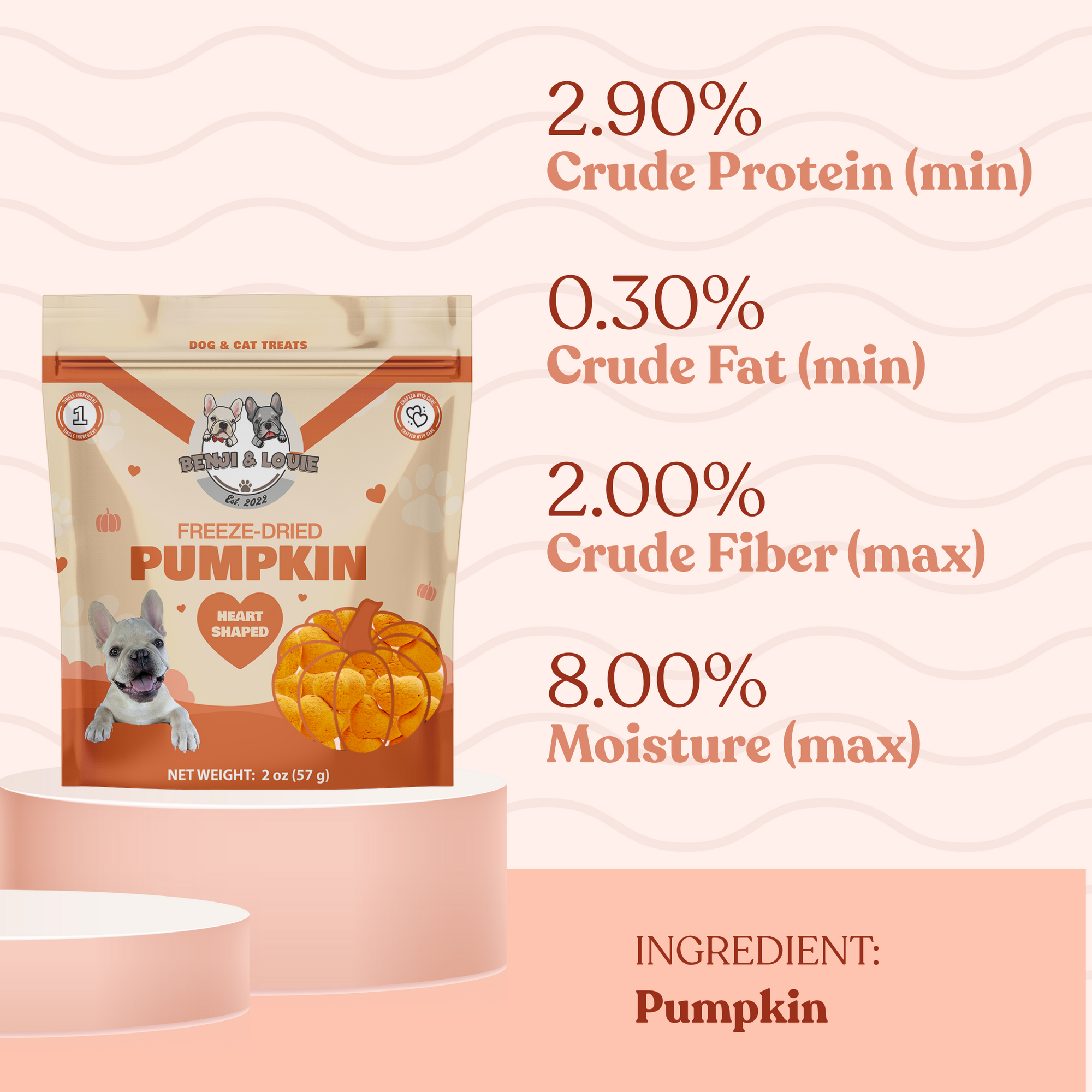 Freeze Dried Pumpkin Heart Shape