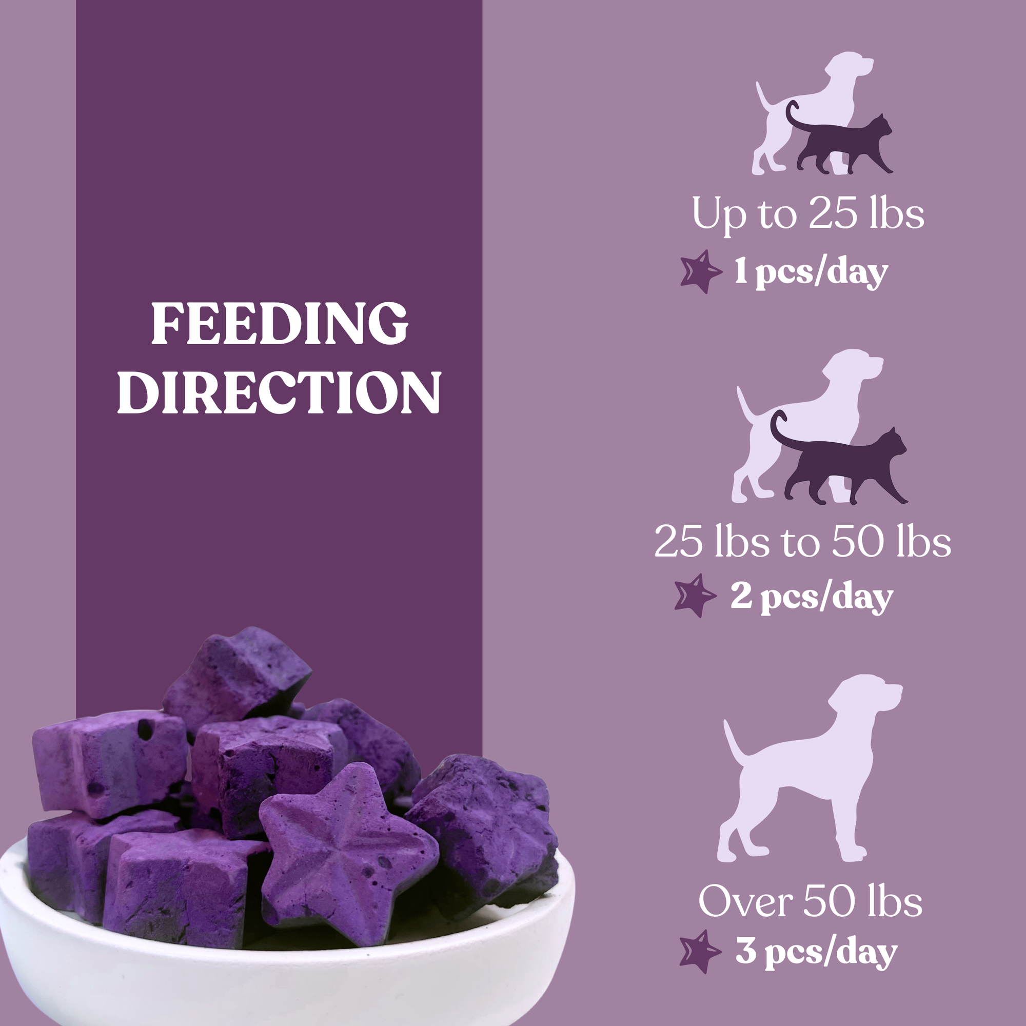Freeze Dried Purple Sweet Potato Star Shape