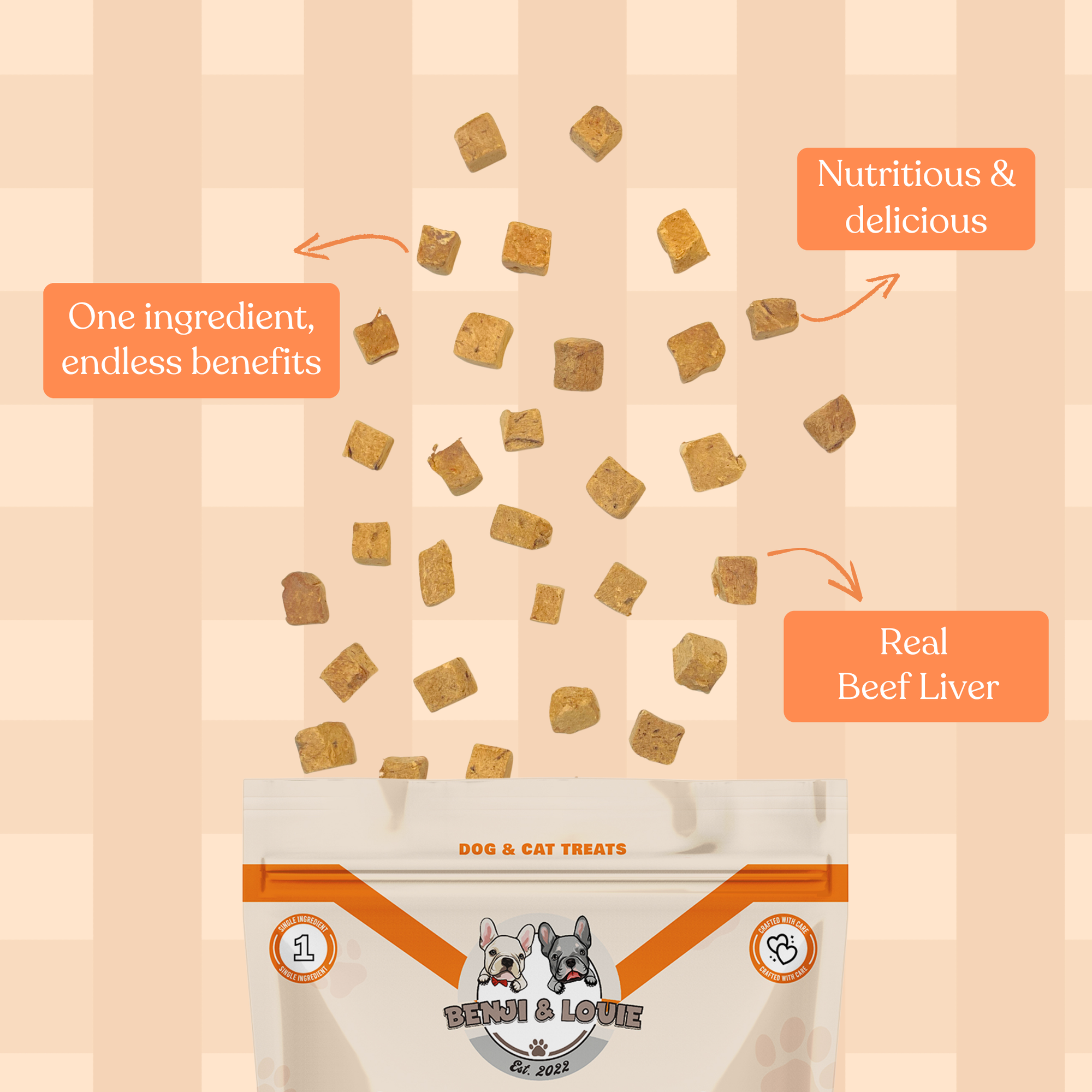 Freeze Dried Beef Liver Cubes