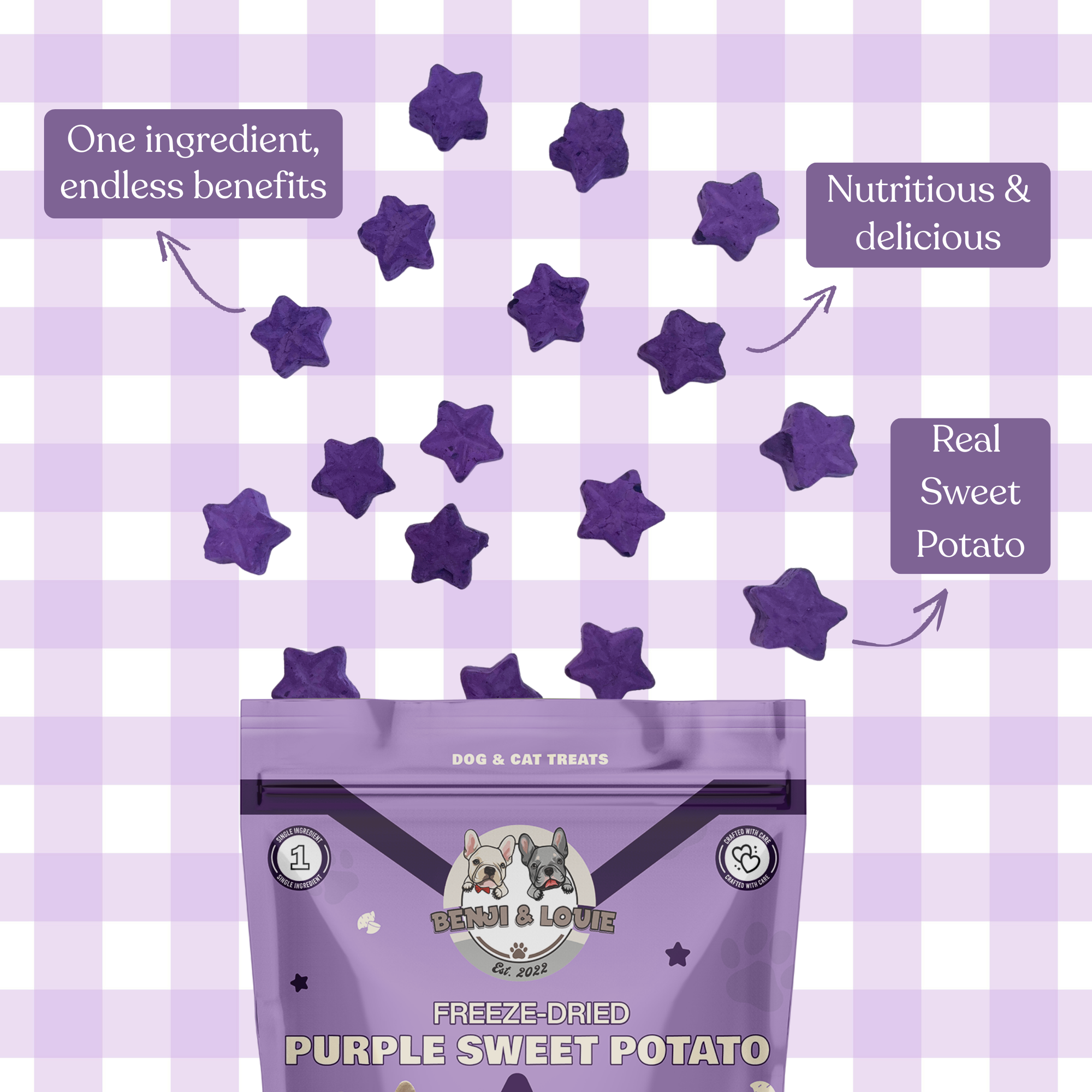 Freeze Dried Purple Sweet Potato Star Shape