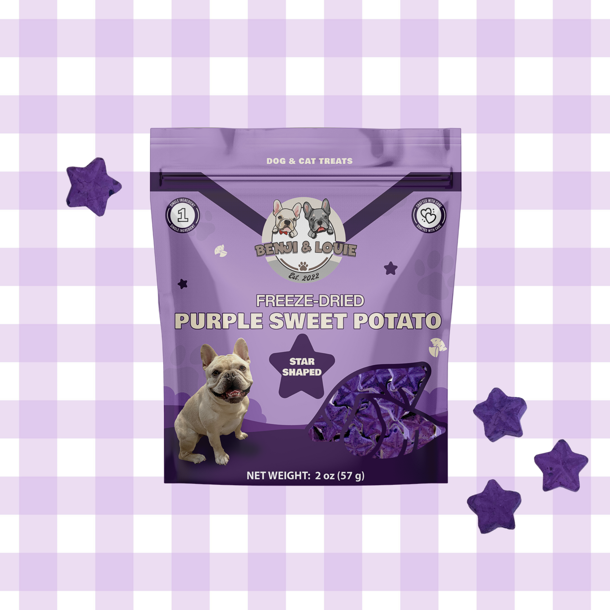 Freeze Dried Purple Sweet Potato Star Shape