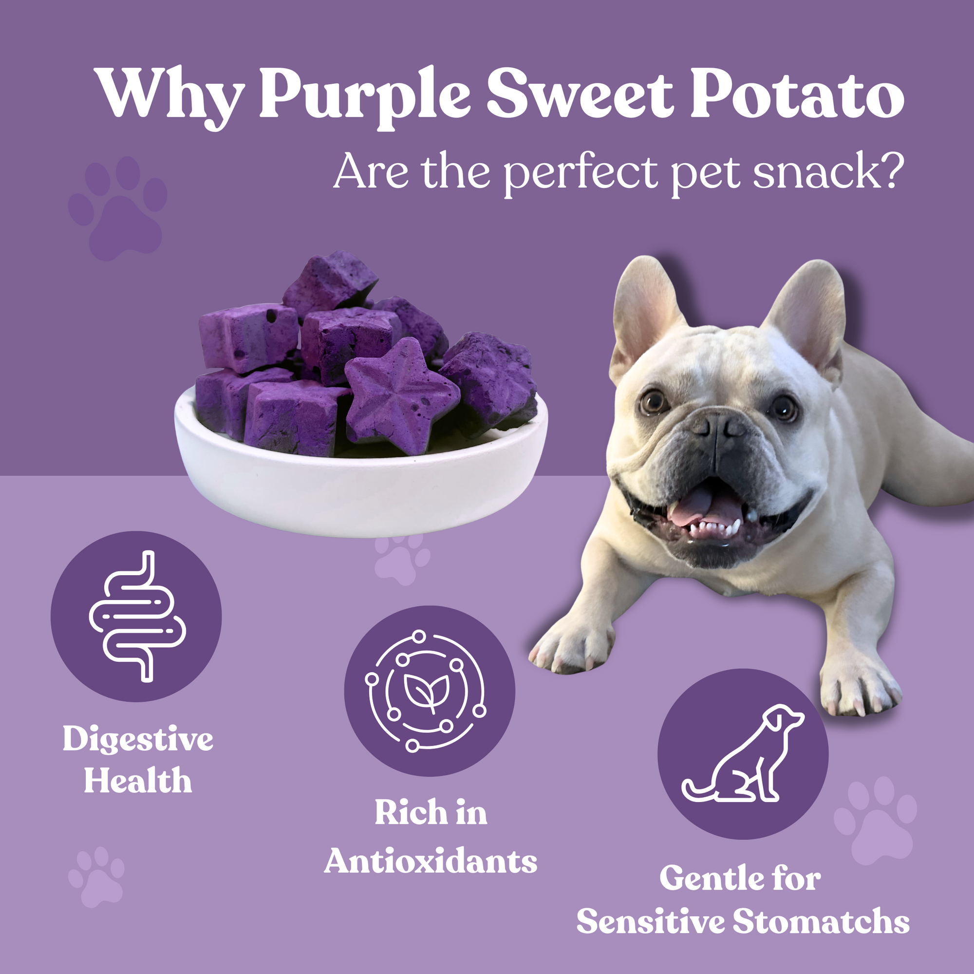 Freeze Dried Purple Sweet Potato Star Shape