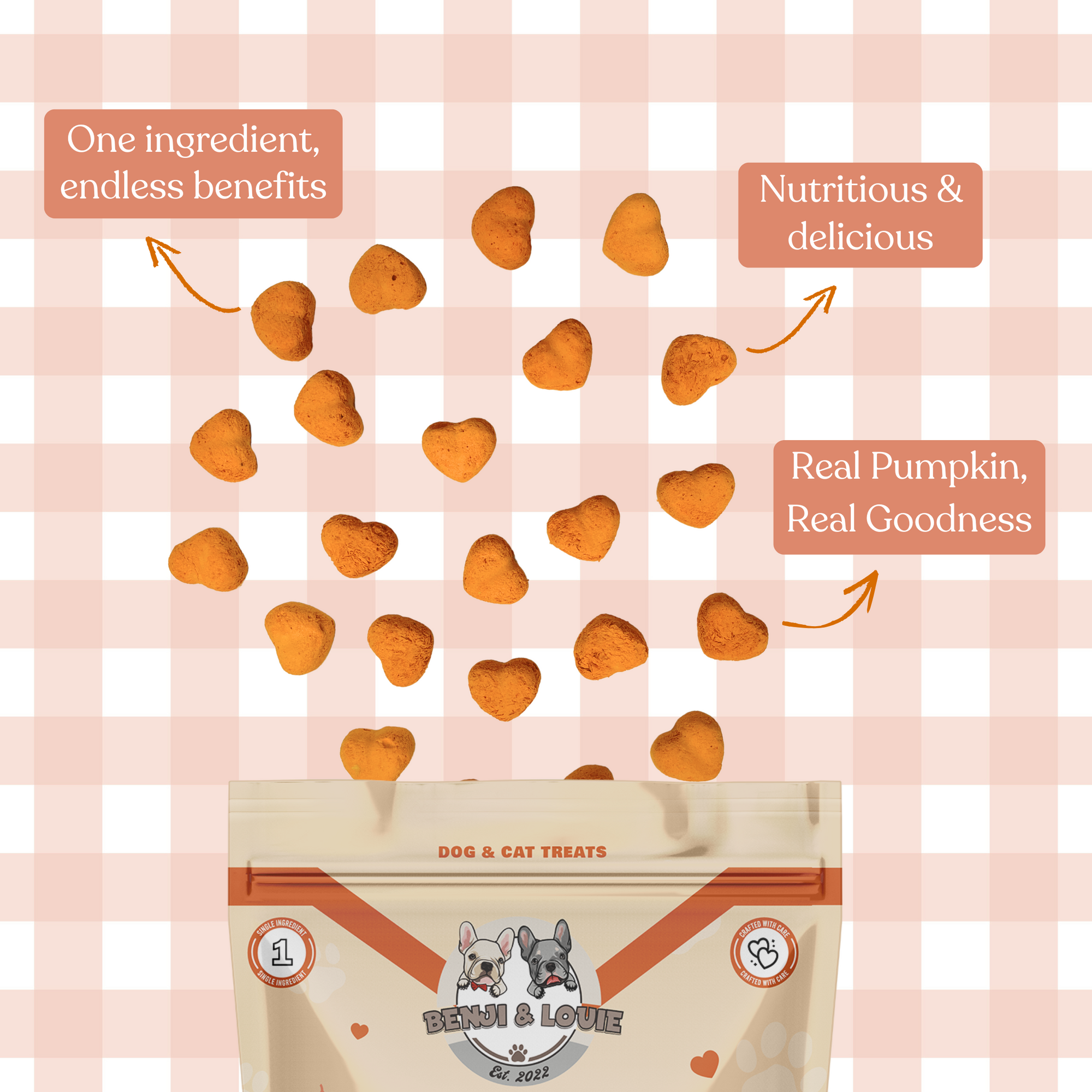 Freeze Dried Pumpkin Heart Shape