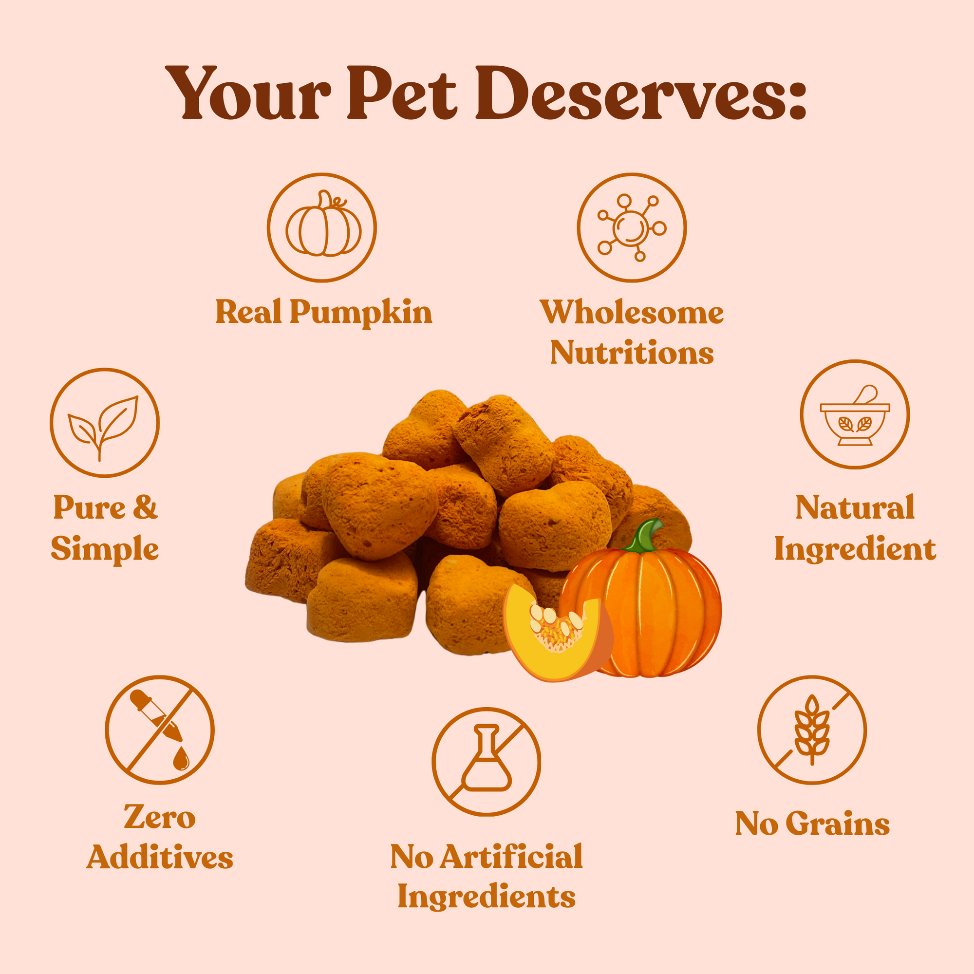 Freeze Dried Pumpkin Heart Shape