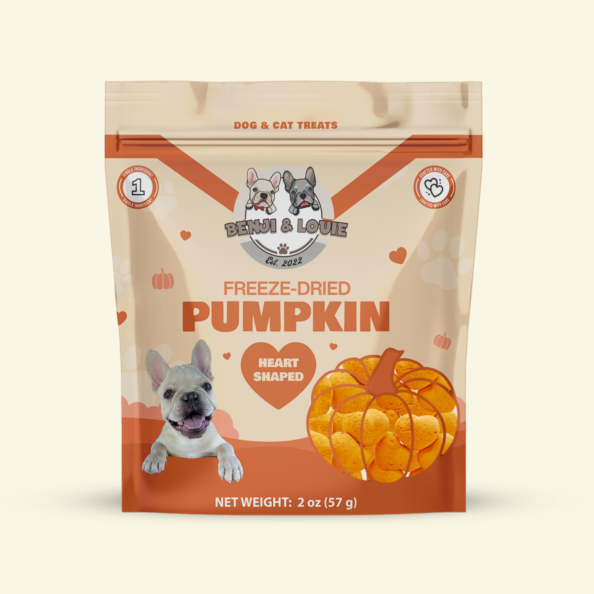Freeze Dried Pumpkin Heart Shape