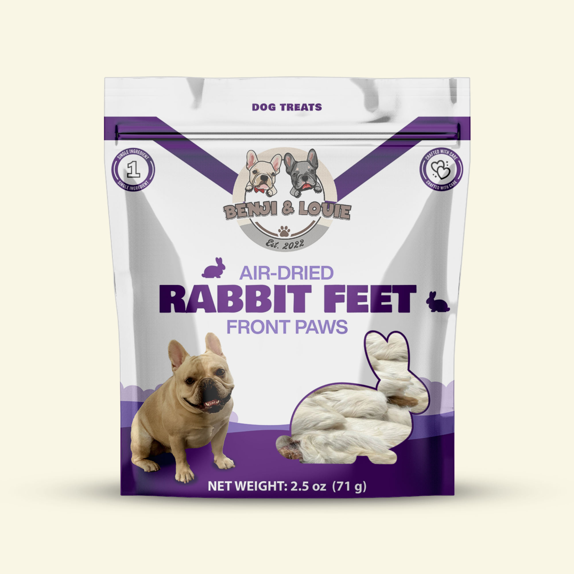 Air Dried Rabbit Feet (Front Paws)
