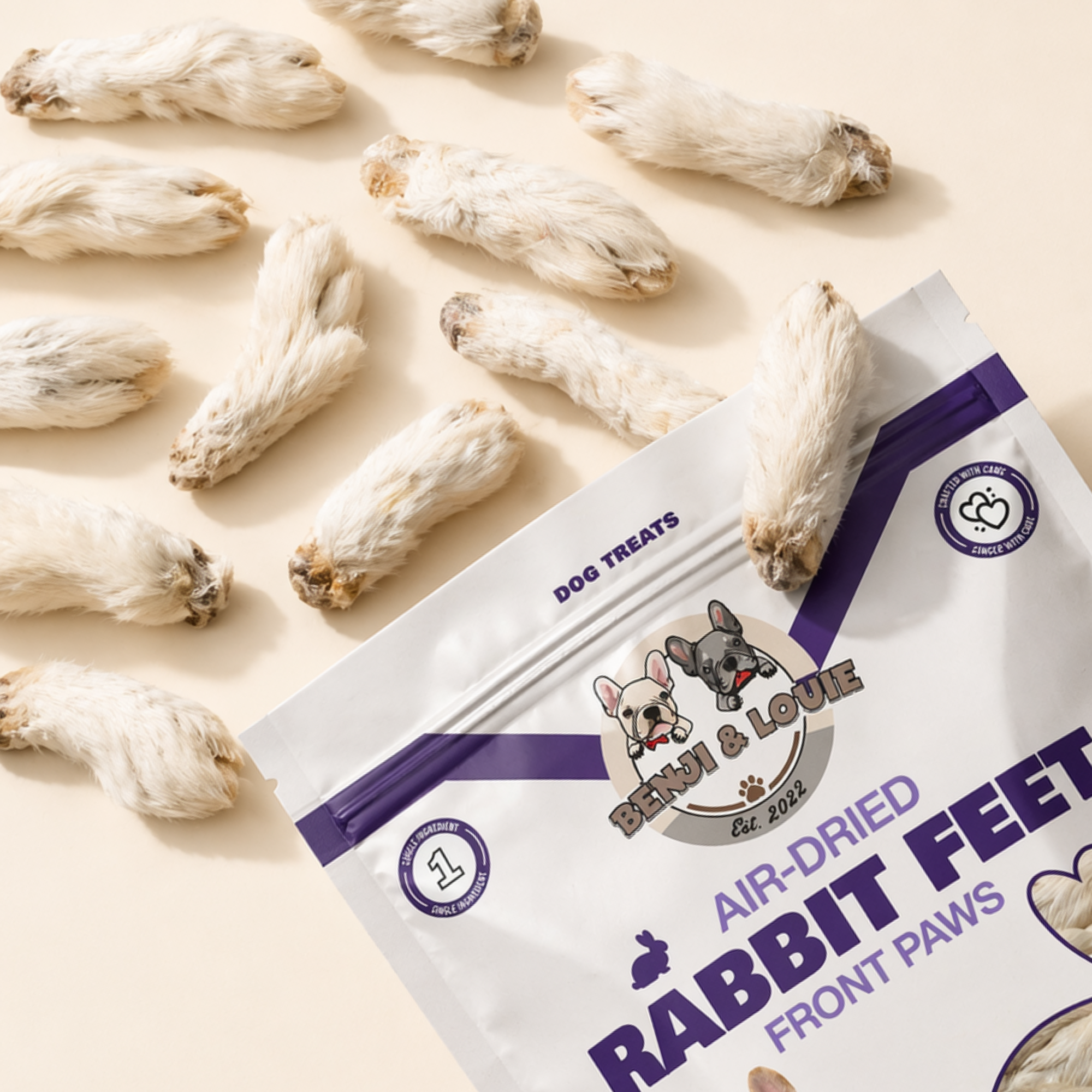 Air Dried Rabbit Feet (Front Paws)