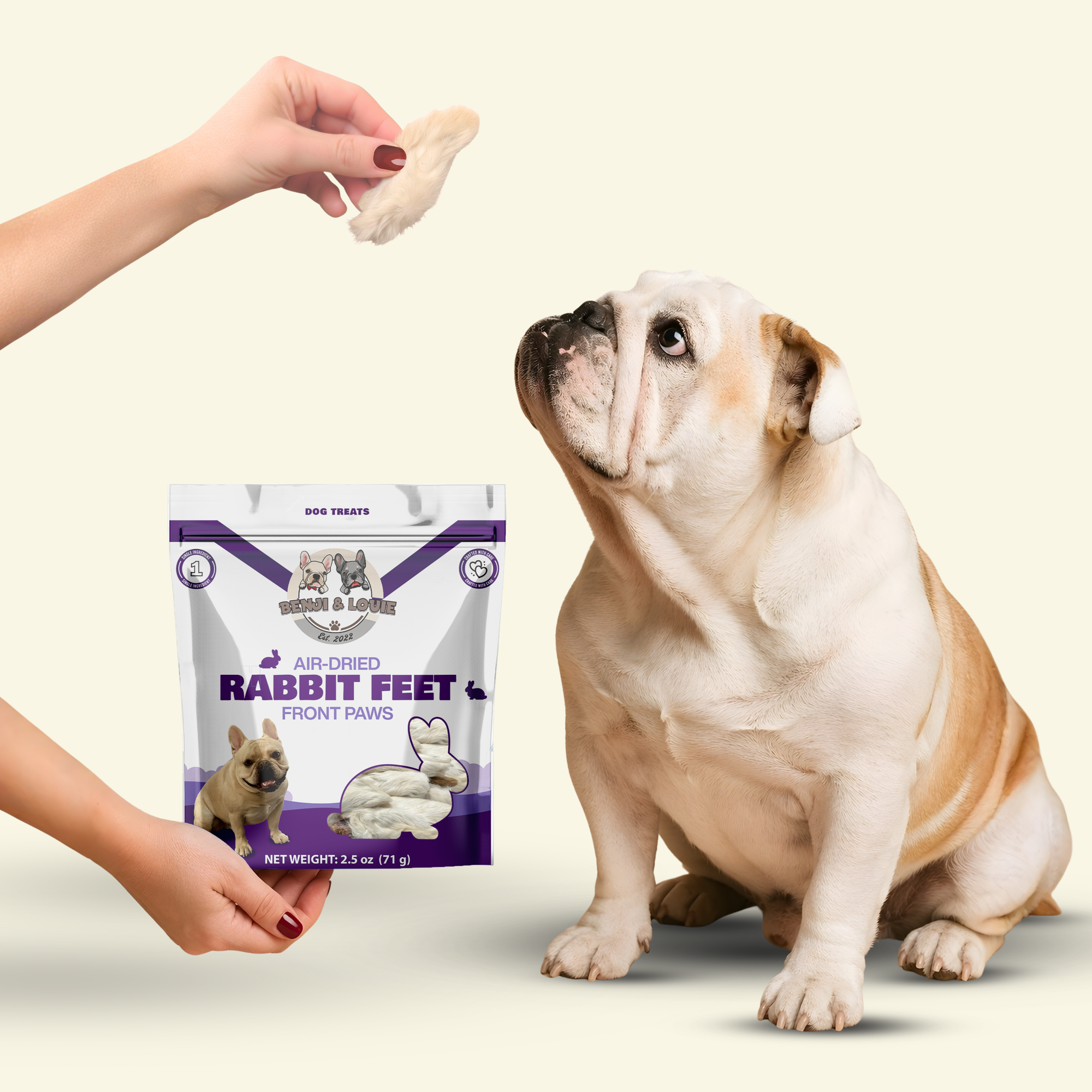 Air Dried Rabbit Feet (Front Paws)